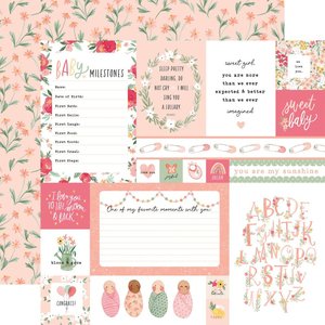 Papel 12x12" Welcome Baby Girl Multi Journaling Cards