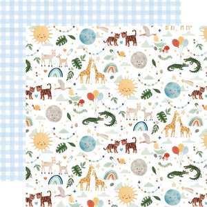 Papel 12x12" Welcome Baby Boy Baby Animals
