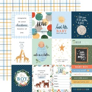 Papel 12x12" Welcome Baby Boy 3"X4" Journaling Cards