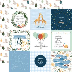 Papel 12x12" Welcome Baby Boy 4"X4" Journaling Cards