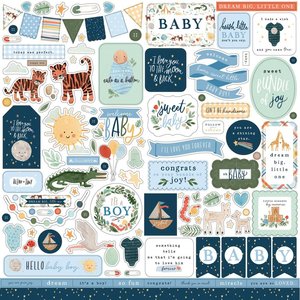 Pegatinas 12x12" Echo Park Welcome Baby Boy