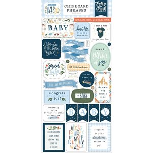 Chipboard 6x12" Echo Park Welcome Baby Boy Phrases