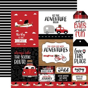 Papel 12x12" Let's Go Anywhere Multi Journaling Cards