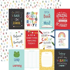Papel 12x12" I Love School 3"X4" Journaling Cards
