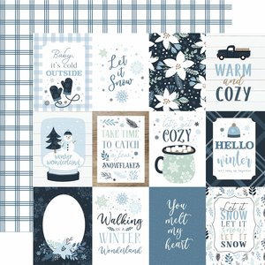 Papel 12x12" Echo Park Winter 3X4 Journaling Cards