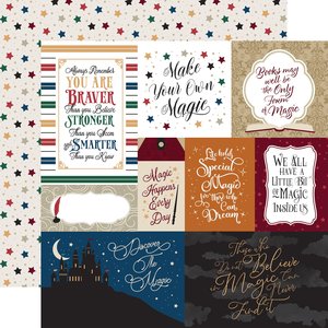 Papel 12x12" Echo Park Witches & Wizards n2 Multi Journaling Cards