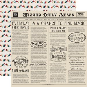 Papel 12x12" Echo Park Witches & Wizards n2 Wizards Daily News