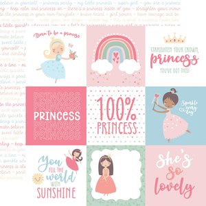 Papel 12x12" Our Little Princess 4X4 Journaling Cards