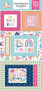 Chipboard 6x12" Echo Park Play All Day Girl Frames