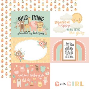 Papel 12x12" Our Baby Girl 6x4 Journaling Cards