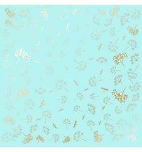 Papel Emboss Gold Foil Dill Turquoise