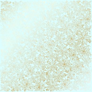 Papel Emboss Gold Foil Poinsettia Mint