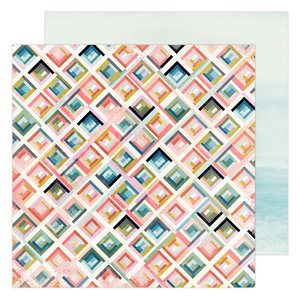 Papel 12x12" City Grid Old School de Heidi Swapp