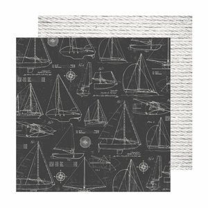 Papel 12x12" Set Sail de Heidi Swapp Black Rope