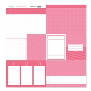 Papel 12&quot;x12&quot; de tarjetas para recortar ROSA CHICLE de Mintopía