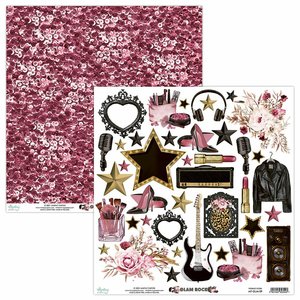 Papel 12x12" Mintay Col. Glam Rock Elements