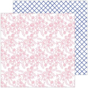 Papel 12x12" Happy Blooms de PinkFresh Embroidered
