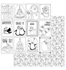 Papel 12x12" Frosty Friends Color Me Cards