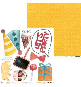 Papel 12"x12" Happy Birthday 01