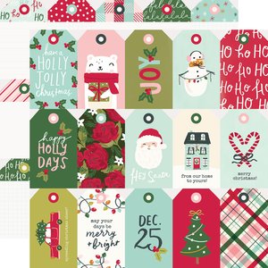Papel 12"x12" Holly Days Tags