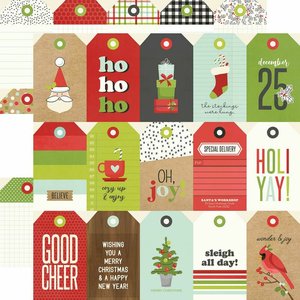 Papel 12"x12" Make it Merry Tags