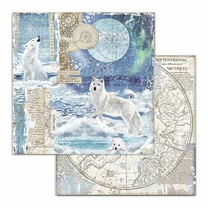 Papel 12x12" Stampería Artic Antartic Wolf