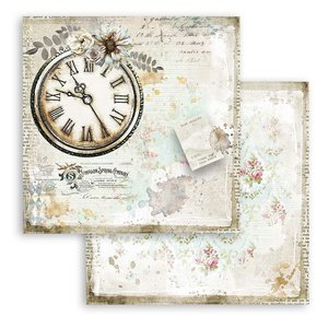 Papel 12x12" Stampería Romantic Journal Reloj