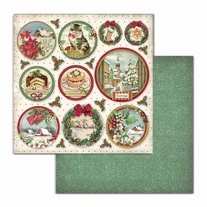 Papel 12x12" Stampería Classic Christmas Rounds