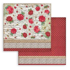 Papel 12x12" Stampería Desire pattern with roses