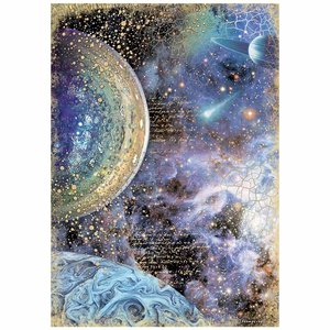 Papel de arroz A4 Stampería Cosmos Infinity planetas