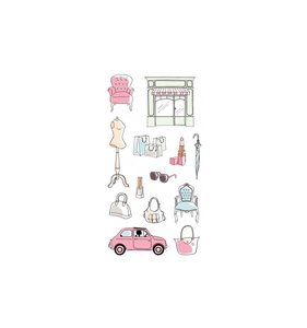 Pegatinas puffy Fashionista Shopping