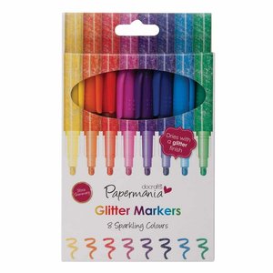 Set 8 Glitter Markers Docrafts