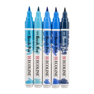 Set Ecoline Brush Pen 5 pk Blue