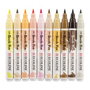 Set Ecoline Brush Pen 10 pk Colores Piel