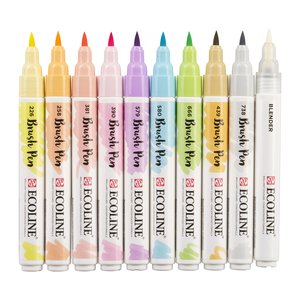 Set Ecoline Brush Pen 10 pk Colores Pastel