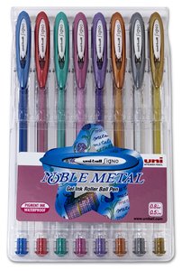Estuche Rollerball de gel UniBall Signo Noble Metal 8 colores