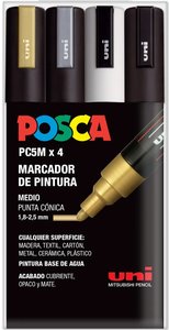 Set Rotuladores POSCA PC-5M punta media 2.5 mm GSWB 4 pcs