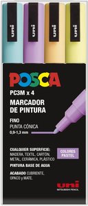 Set Rotuladores POSCA PC-3M punta fina 1.3 mm Pastel 4 pcs