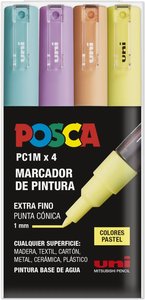 Set Rotuladores POSCA PC-1M punta extra fina 0.7-1 mm Pastel 4 pcs