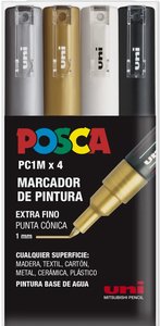 Set Rotuladores POSCA PC-1M punta extra fina 0.7-1 mm GSWB 4 pcs