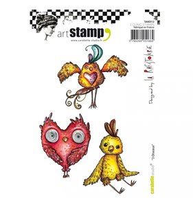 Sello Carabelle tipo Cling A6 Three Birds