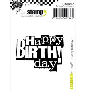 Sello Carabelle tipo Cling Mini Happy Birthday