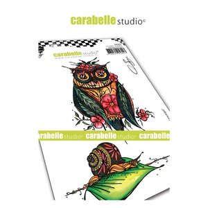Sello Carabelle tipo cling A6 Chouette et Escargot