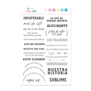 Sello 6&quot;x8&quot; Kimidori Colors Frases para tarjetas de 3&quot;x4&quot;