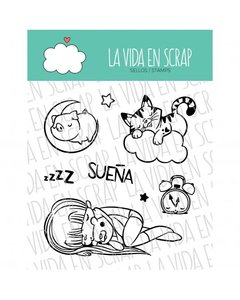 Sello La vida en scrap Sueña