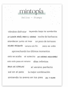 Sello frasecitas Un verano inolvidable de Mintopía