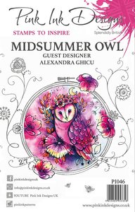 Sellos Pink Ink Designs s/ A Ghicu mod. Midsummer Owl