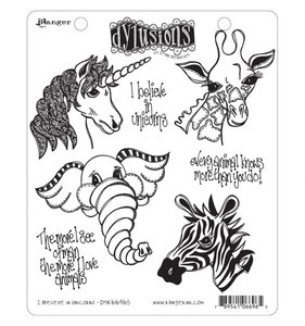 Sellos Dylusions tipo Cling I Believe In Unicorns