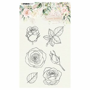 Sellos Studio Light Love Story Rose Flower
