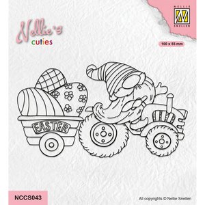 Sellos Nellie Snellen Christmas Cuties Gnome on Tractor